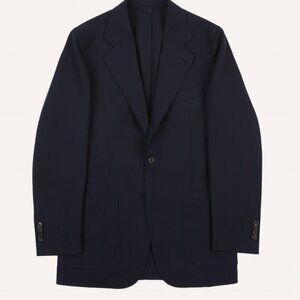 Drake's - Navy Tropical Wool Tailored Jacket - Size 46 (IT / EUR)